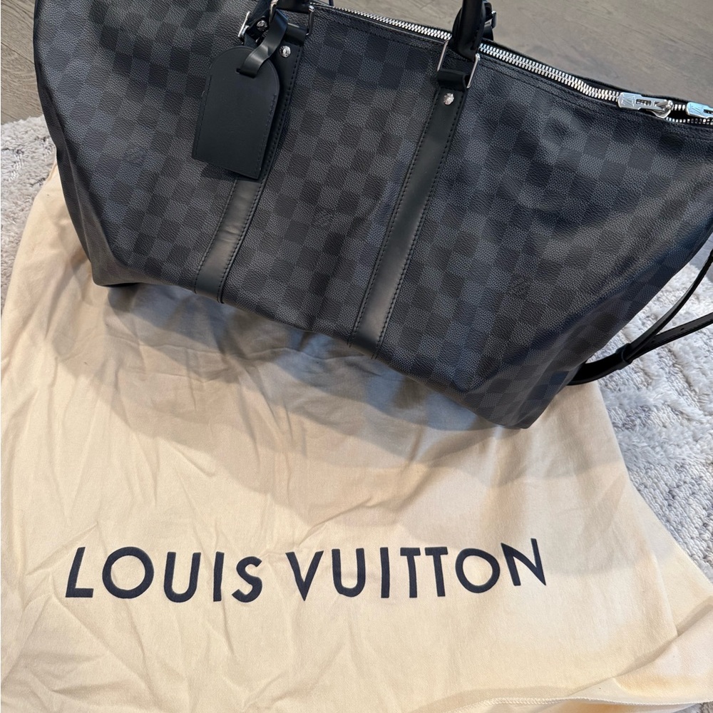 Louis Vuitton Damier Keepall 55 Bag with Tag